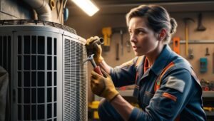 Leonardo Phoenix A Person Is Carefully Inspecting An Air Condi 1